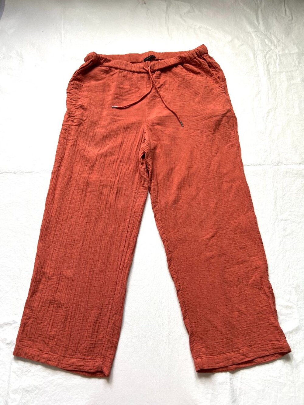 Quince pants Straight wide leg womens plus size 1X 100% Organic Cotton Gauze